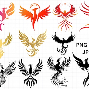 Paquete Phoenix SVG, Phoenix Clipart, Phoenix SVG Cut Files para Cricut, Phoenix Silhouette, Phoenix Bird Head Svg