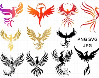 Paquete Phoenix SVG, Phoenix Clipart, Phoenix SVG Cut Files para Cricut, Phoenix Silhouette, Phoenix Bird Head Svg