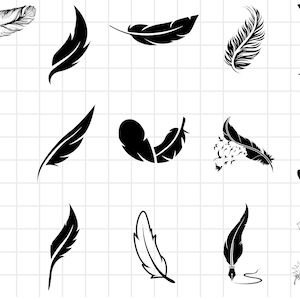 Feather svg bundle, Feather birds svg, dxf, png, jpg, Feathers Silhouette, Boho feather svg, Tribal feather svg, Instant Download