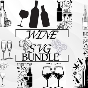 Wine svg bundles, Wine png bundles, Wine clipart, Wine svg Cut files, Wine cut filer for circuit, Wine drinking svg bundle, Instant download