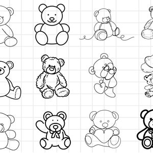 Teddy Bear Svg Bundle, Teddy Bear Png Clipart,Teddy Bear Head Cricut, Cute Bear Svg, Teddy Bear Face, Teddy Bear Silhouette, Teddy Bear File