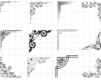 Corner svg Bundle, Corner svg, Floral corner svg files, Decorative Page Corner SVG, Corner Pattern Border Frames Svg, Instant Download