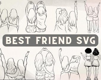 Best Friends SVG Bundle | Besties SVG | Friendship Day SVG | Friends forever Svg | Female friendship Svg | bff Svg | Friendship Clipart
