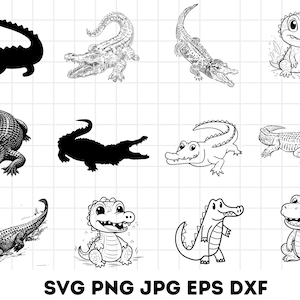 Alligator SVG Bundle, Alligator Png, Alligator Clip Art SVG, Alligator Silhouette, Krokodil SVG, Krokodil Clipart, Krokodil Silhouette SVG