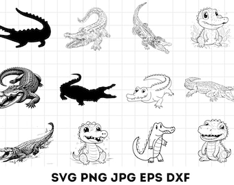 Alligator SVG Bundle, Alligator Png ,Alligator Clip Art svg, Alligator Silhouette, Crocodile svg,Crocodile Clipart ,Crocodile Silhouette Svg