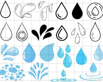 Paquete svg de gota de agua, svg de gotas de agua, svg de gotas de lluvia, svg de lluvia, cricut de gota de agua de lluvia svg, vector de gota de agua, clip art de gota de agua