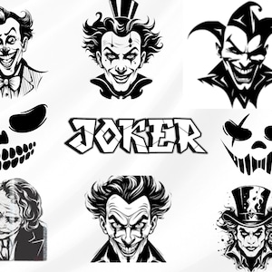 Joker SVG bundles, instant downloadable joker PNG, Clown svg bundles, joker scary smile PNG bundles, Joker smile svg, PNg , dxf, eps and jpg