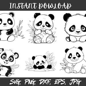 Cute panda svg bundles, Panda SVG Cute Panda Svg , Panda Clipart Panda Shirt File, Panda Mug File, Panda Sticker, Panda Gift File, Panda PNG