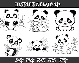 Lindos paquetes de panda svg, Panda SVG Lindo Panda Svg , Panda Clipart Panda Shirt File, Panda Mug File, Panda Sticker, Panda Gift File, Panda PNG