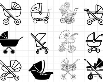 Paquete SVG de cochecito de bebé, cochecito de bebé dxf, cochecito de bebé png, cochecito de bebé eps, vector de cochecito de bebé, monograma de cochecito de bebé