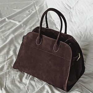 Sac fourre-tout en daim, Sacs fourre-tout en cuir minimalistes, Sacs à main en cuir véritable