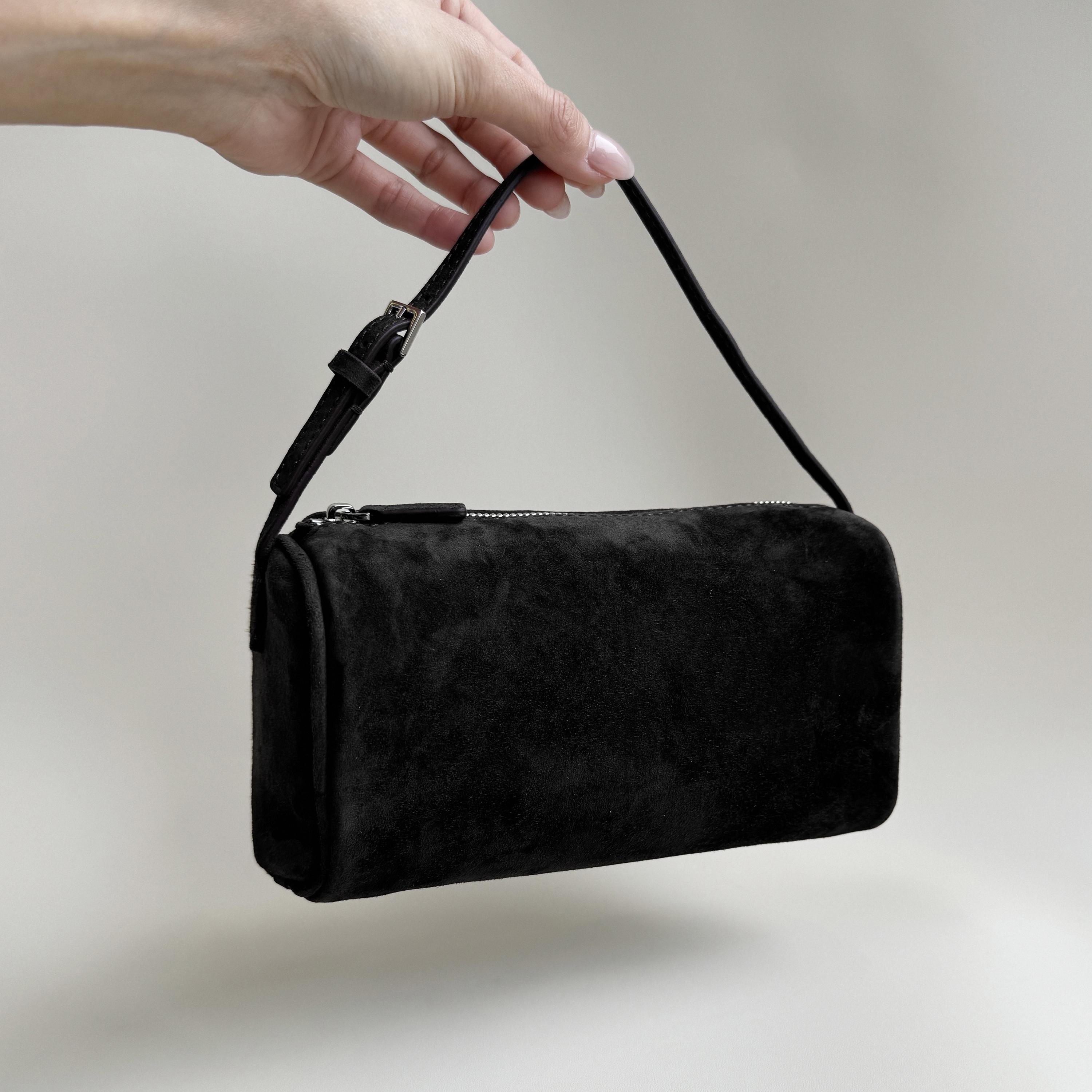 Leather 90s Pouch, Minimal Handbag, Small Top Handle Bag Leather 90s Pouch, Minimal Handbag, Small Top Handle Bag