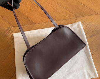 Leather Shoulder Bag, Minimal Design Handbags, Trendy Handbags