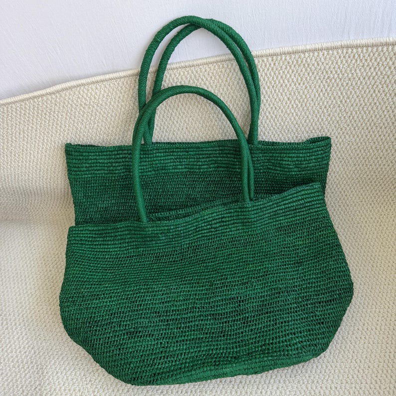 Bolsa grande de ráfia, bolsa de ombro feminina de ráfia trançada, bolsa de palha feita à mão, bolsa de praia para férias imagem 19