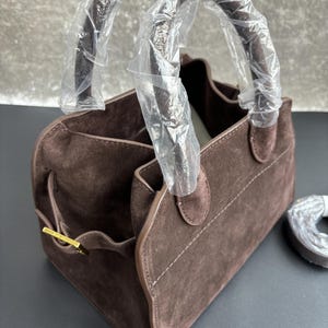 Suede Tote Bag, Minimal Leather Tote Bags, Genuine Leather Handbags - Etsy