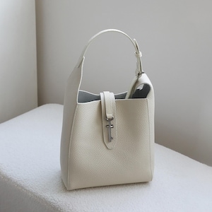 Echtleder Schultertasche, Leder Tragetasche im lässigen Stil, Minimal Design Handtasche