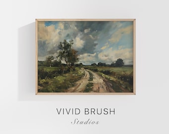 Rustic Country Road - Rural Landscape Digital Art Print | Rural Scenery Wall Art | Download And Print | VividBrush Studios Art