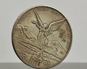 1998年再鋳造銀メッキリベルタッドコイン – 象徴的なメキシコの