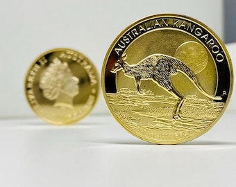 Réplica de moneda de 100 dólares de alto relieve, bañada en oro de 1 oz, canguro australiano 2015, Australia proof 24k