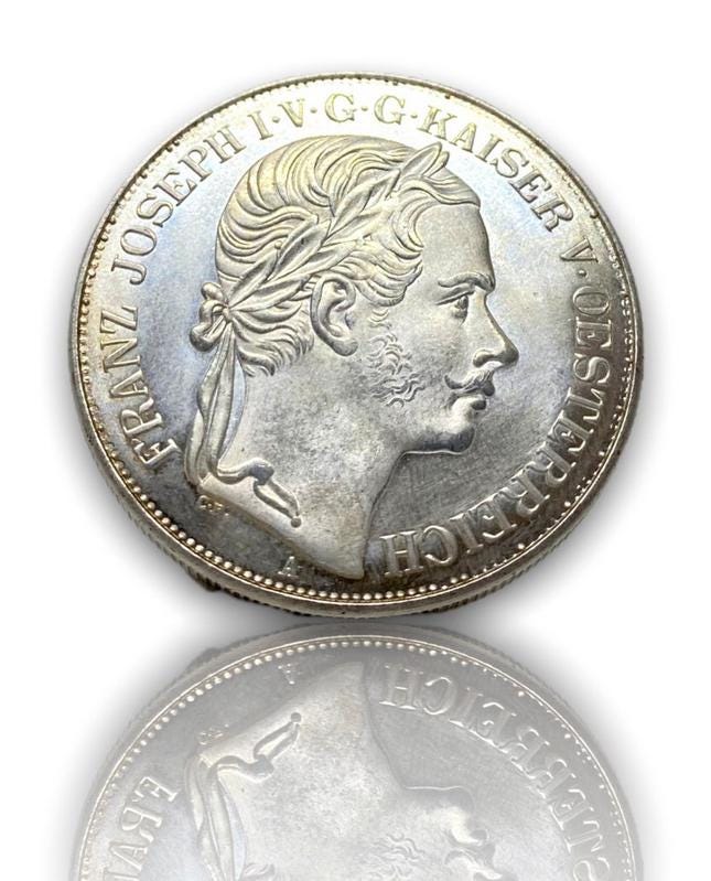 Franz Joseph I Austrian 2 Thaler (2 Vereinsthaler) silver plated coin 1857 REPLICA 1pcs silver South Austrian Railways commemorative coin