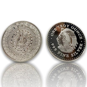 Aztec Calendar - Cuauhtemoc 1 oz .999 Silver plated coin REPLICA 1pcs mexican silver