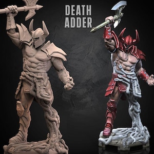 Cobra Inferno Origins – Dragun Studios – 32mm or 75mm Scale – Snake-Wrapped Warrior – Fantasy Miniature – D&D – Pathfinder