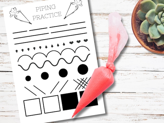 Royal Icing Cookie Class Piping Practice Sheet, bakery, home business, cookier templates, bespoke, cookie business, classes, teaching