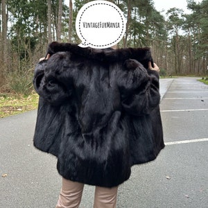 Real Mink Fur Jacket in Large size, very dark mink fur jacket, dark brown mink jacket, black mink jacket, fur coat, real fur jacket, mink
