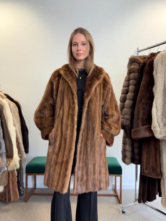 リアルファー 最高級ミンク ファーコート ブラウン 本物毛皮 毛皮コート 高級】Repos co.ltd. リアルファーコート 毛皮ジャケット アウター