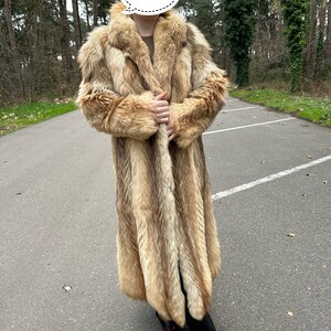 Golden Coyote fur coat, long fur coat, vintage fur coat, real fur coat, coyote fur coat, fur coats women, Small Medium Size Fur Coat, Fur