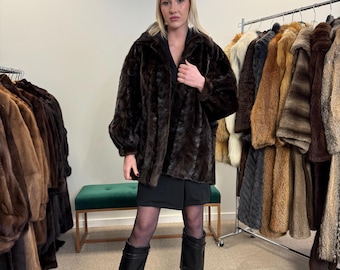 Brown Mink Coat, Large Size, Brown Mink Fur, Real Fur Coat, Thick Fur Coat, Vintage Fur Coat, Soft Mink Coat, Mink Coat Brown, Women's Coat