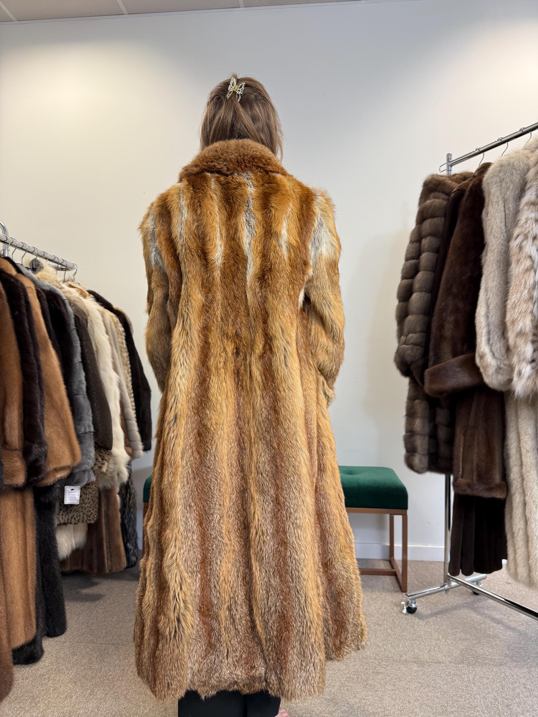 美品　総丈75cm　レッドフォックス　ファーコート　Lサイズ相当 美品 総丈75cm レッドフォックス ファーコート Lサイズ相当