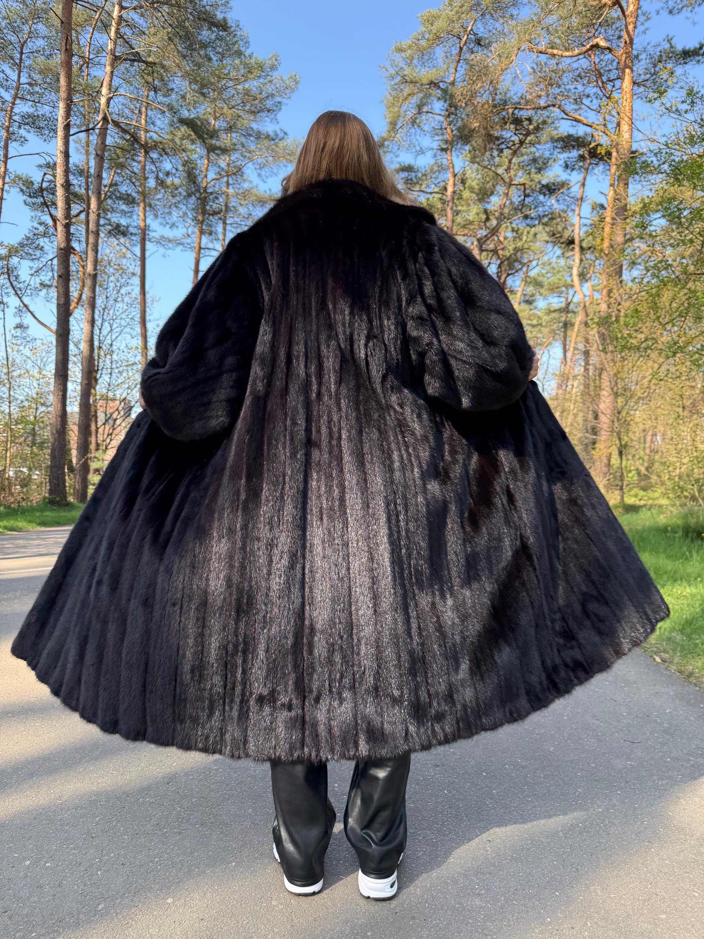 XLダークブラウンミンクコート、フルレングスコート、希少な