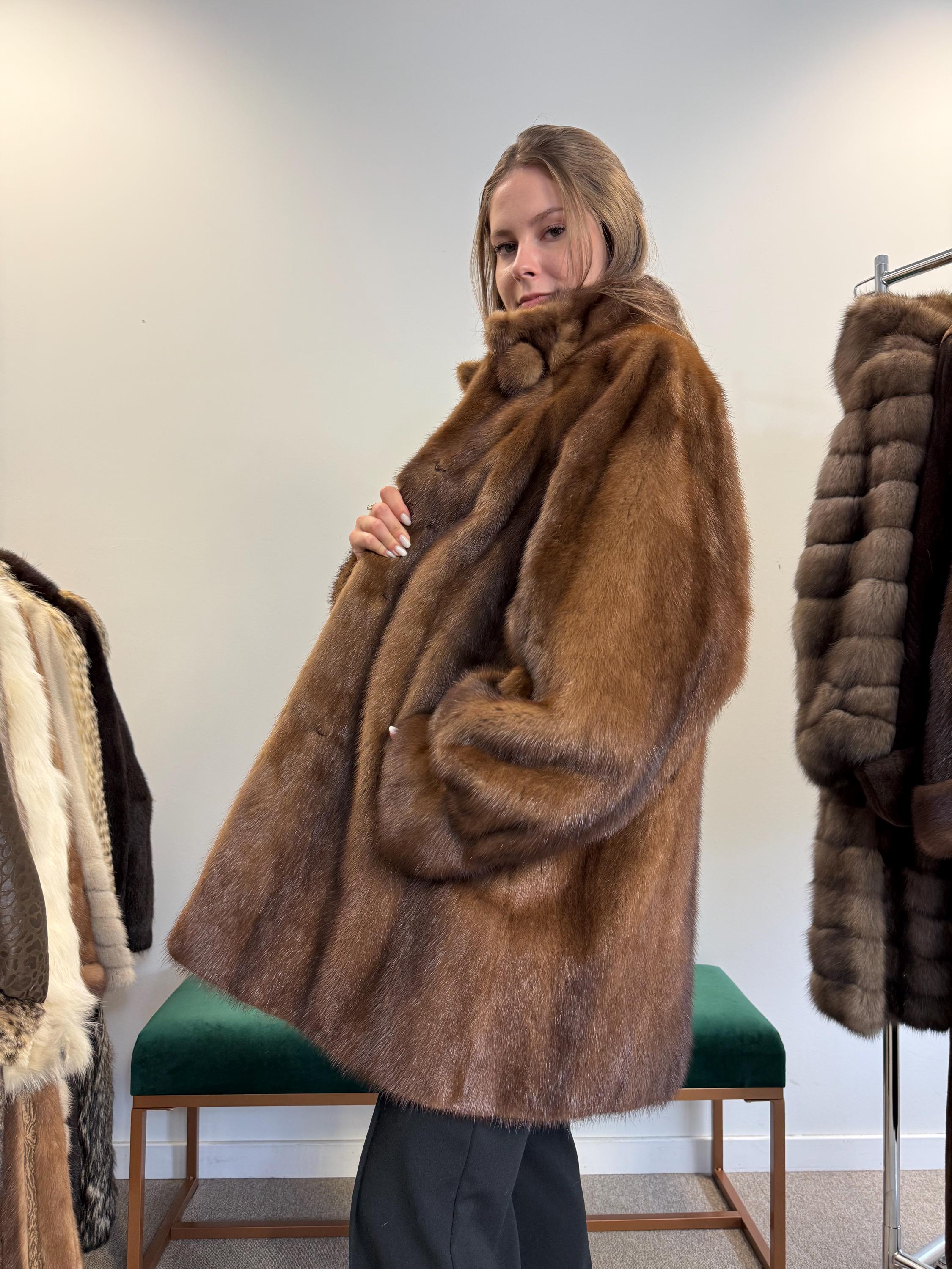 【極美品】 XL 希少サイズ SAGA MINKミンク毛皮コート ブラウン 楽天市場】極美品▽SAGA MINK サガミンク 本毛皮コート ブラウン