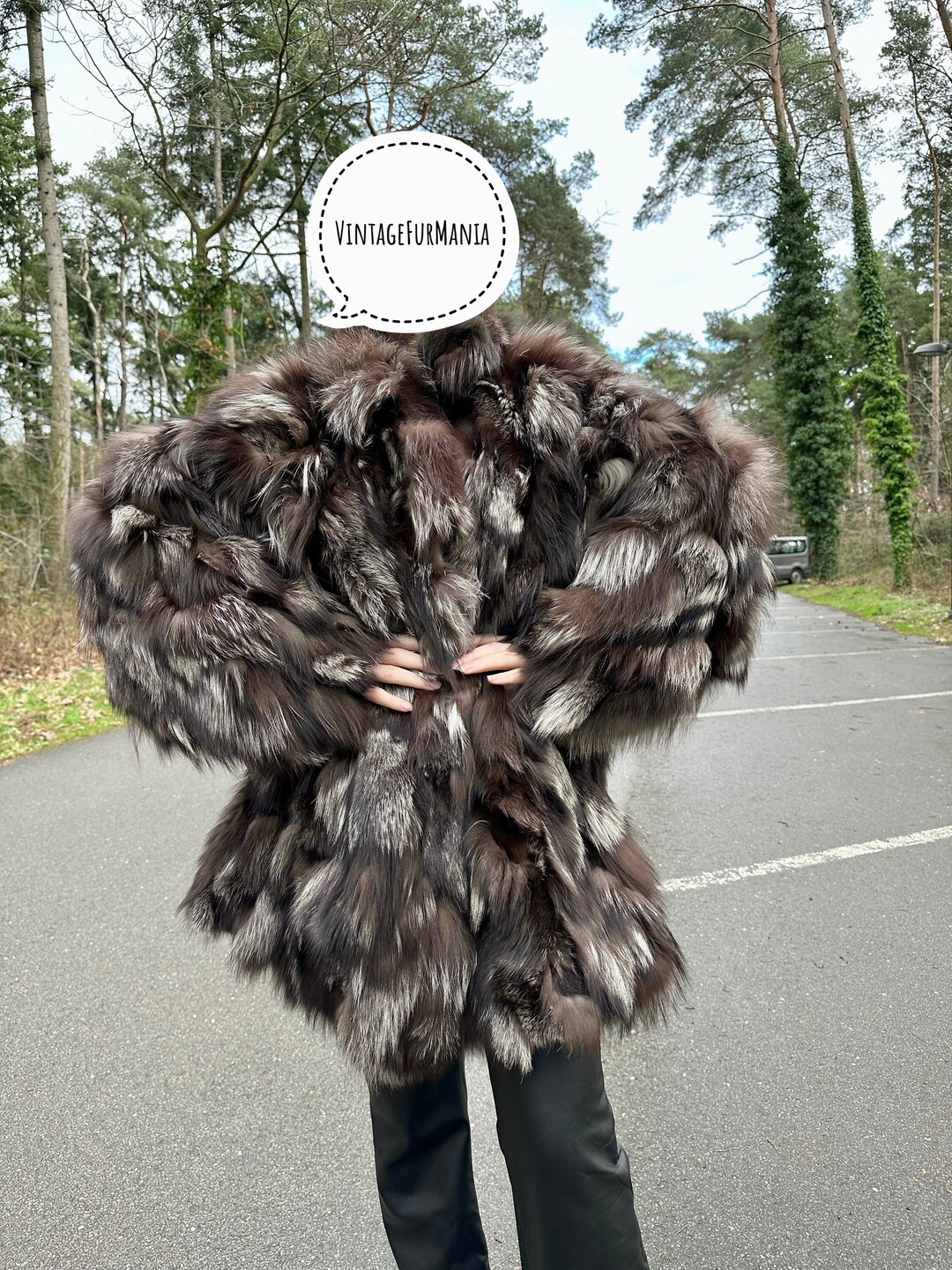 Fur Coat Black Tip Silver Fox