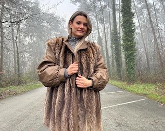 Giacca Di Pelliccia Vera Pelliccia Di Cane Procione Cappotto Di Pelliccia Invernale Donna Colore Naturale Full Pelt Maniche Lunghe Caldo Spesso / Pelliccia E Pelliccia Sintetica - Foto 7