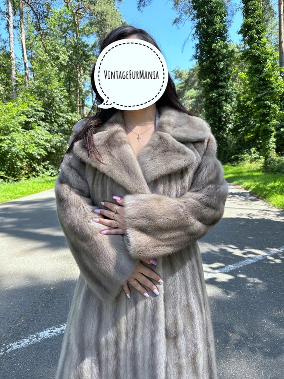 Elegant manteau de fourrure de vison gris grande taille prix de la fourrure pour femme vetements d exterieur d hiver luxueux chaud et doux vraie fourrure vintage excellent etat Etsy France