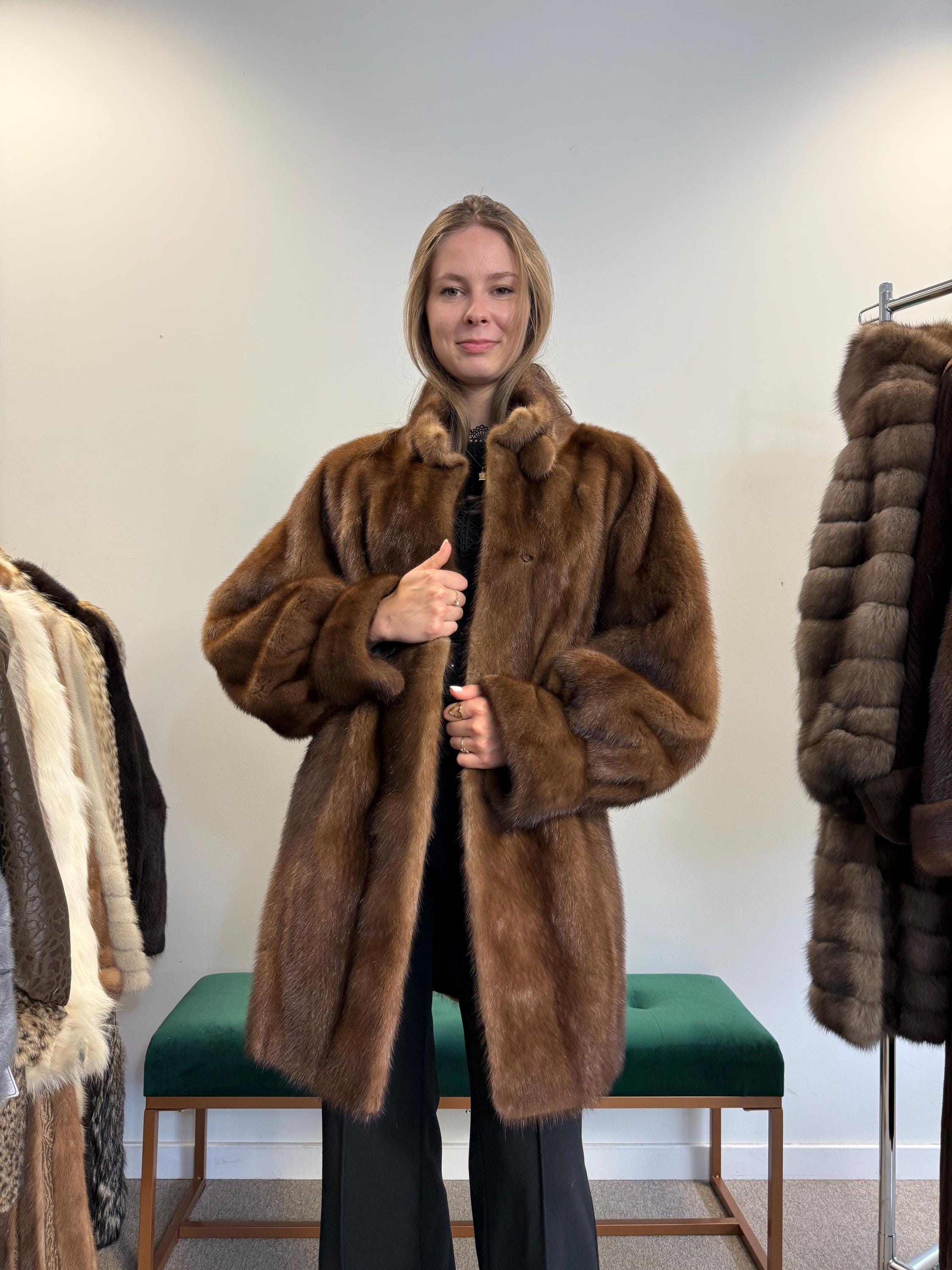 美品　SAGAMINK サガミンク　ファーコート　大きいサイズ SAGA MINK サガミンク 毛皮 リアルファー ミンク コート サイズ