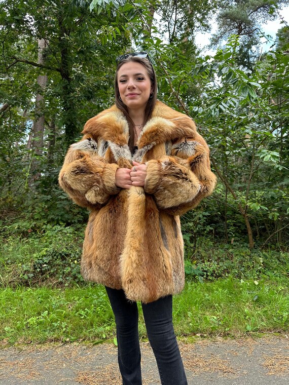 Manteau renard roux best sale