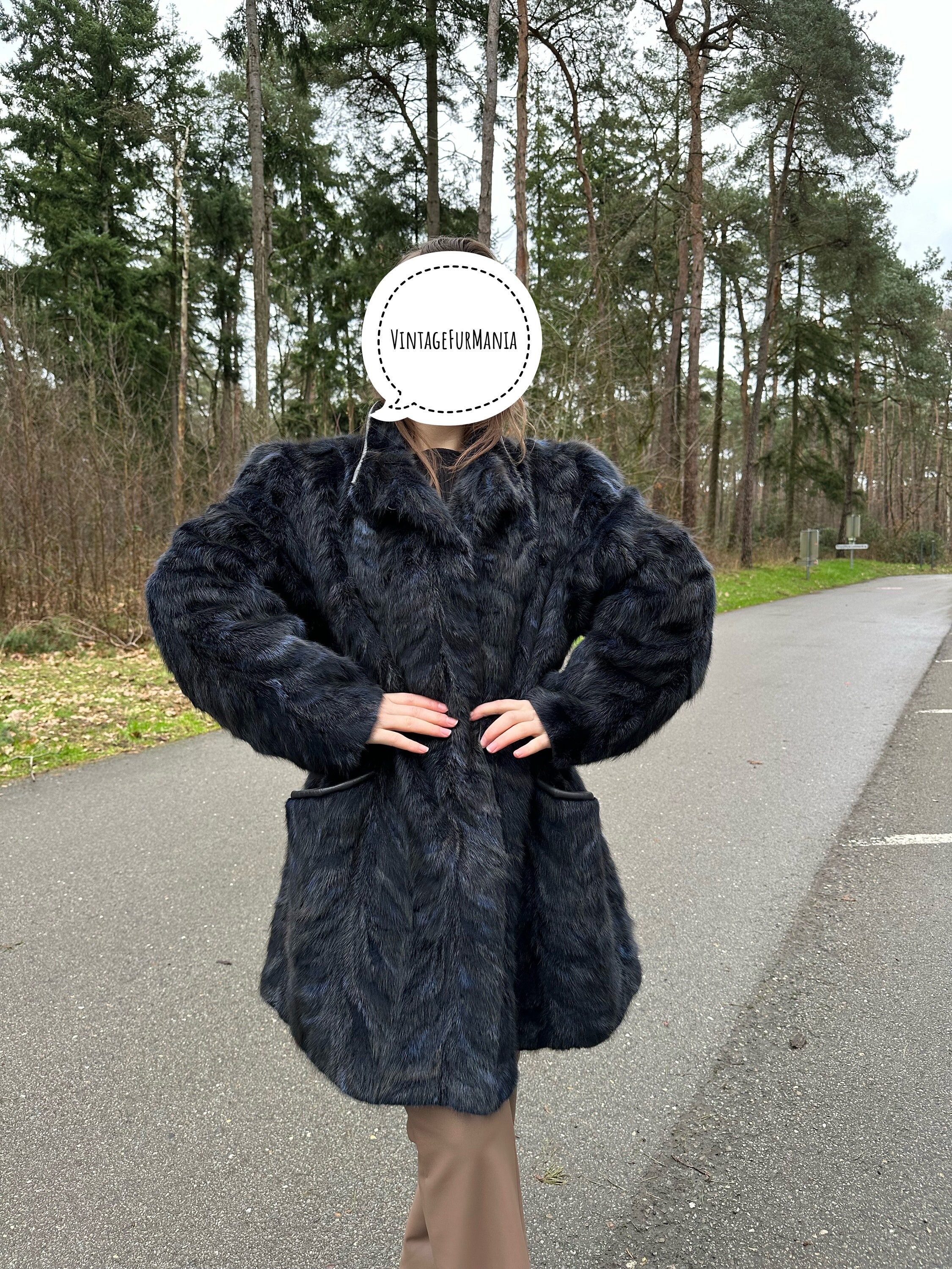 Blue mink fur coat hotsell