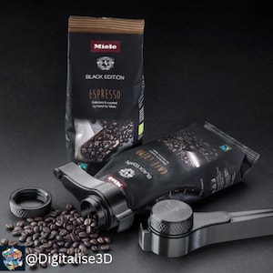 Spinacz do kawy z możliwością ponownego zamknięcia, druk 3D, plik do pobrania w formacie STL, przyjazne dla środowiska spinacze do kawy, wielokrotnego użytku plastikowe spinacze