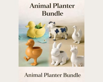 Farm Animal 3D Planter STL Files: 3D Printing Model (Instant Download)