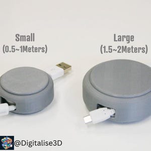 3D Printed USB Cable Reel: Space-Saving Organizer (STL File Digital Download)