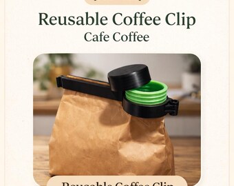 STL Print Coffee Clip Plastic Reusable For Cafe Bistros German
