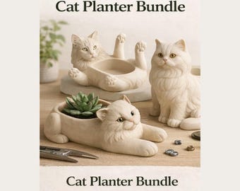 3D Model Cat Planter STL Files: Easy Printable Office Decor (Digital Download)