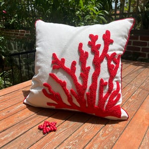 Coral Pattern Linen Cotton Cushion