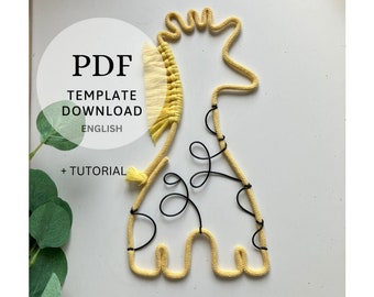 Mall och handledning för stickad trådgiraff: Barnrumsdekor (PDF-nedladdning)