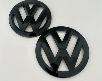 VW Scirocco Emblems Front and Back Black Gloss 110+90mm New