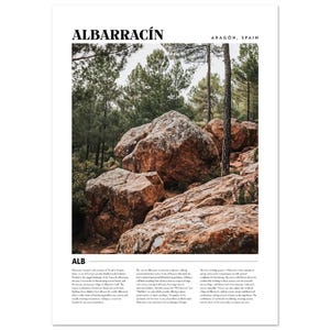 Albarracin Climbing Art Print | Bouldering Decor | Mountain Art for Climbers | Rock Climbing Gift | Bouldering Present | Gifts  Mountaineers