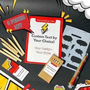Personalized kids comic book party favor set creative birthday gift bag classroom activity reward pack non candy entertainment gift idea